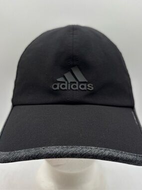 adidas ClimaLite Black Adjustable Performance Hat Tonal Logo Golf Running Cap